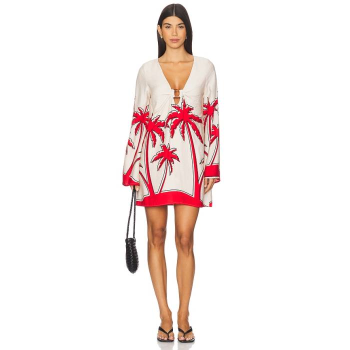 セブンワンダー Seven Wonders 【 Florence Mini Dress Women Red Palm 】 御召しもの レディース Red 赤・赤いこと