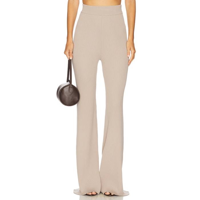 Remain 【 Rib Knit Pants Women Oatmeal 】 編み物 レディース