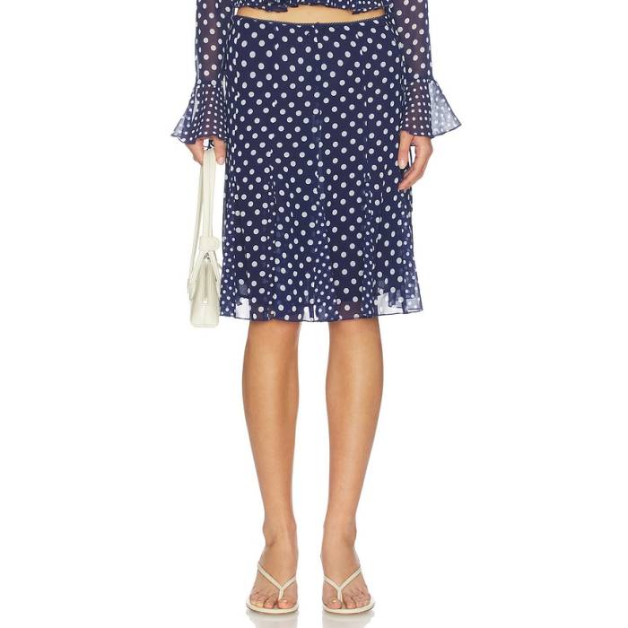 Guizio 【 Paloma Skirt Women Navy Polka Dot 】 レディース 紺色 ネイビー|スニケス