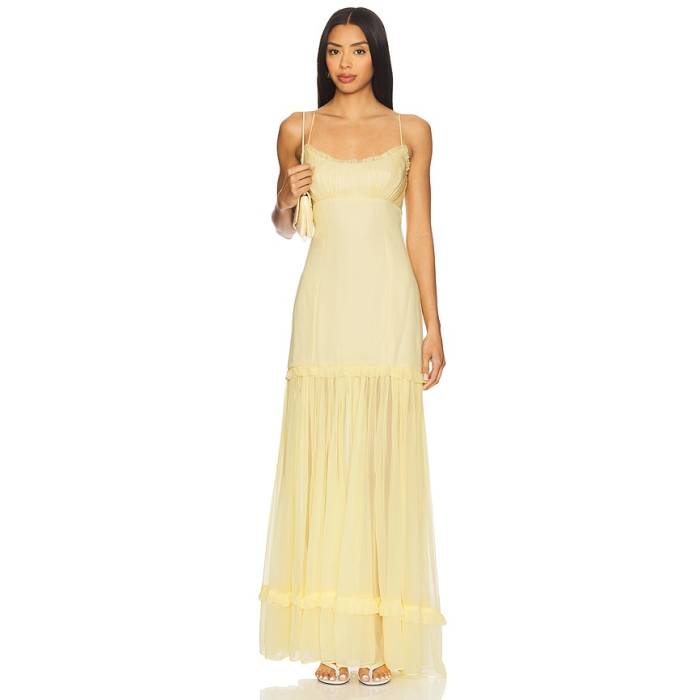 Tularosa 【 Ada Maxi Dress Women Butter Yellow 】 御召しもの レディース yellow 黄味がかった・黄色