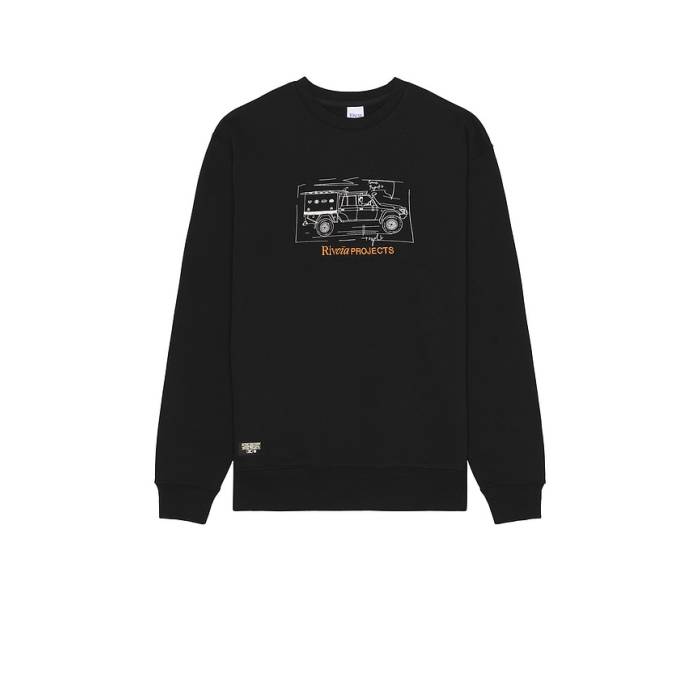 Rivvia Projects 【 Off Road Crew Sweatshirt Men Black 】 労働者の一団 流汗 調教師 メンズ 黒いこと 黒いこと