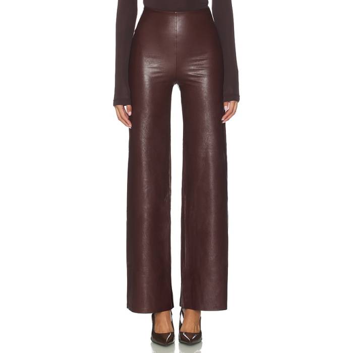 命令すること Commando 【 Faux Leather Wide Leg Pant Women Oxblood 】 なめし革 ズボン下 レディース 赤・オックスブラッド
