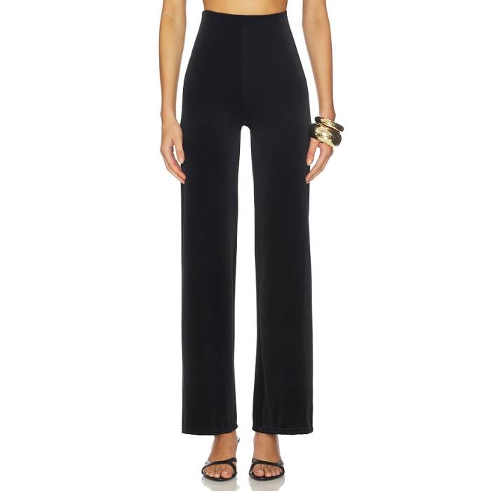命令すること Commando 【 Velvet Wide Leg Pant Women Black 】 ズボン下 レディース 黒いこと 黒いこと
