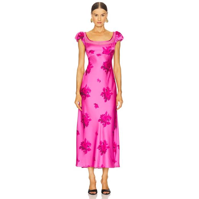 Loveshackfancy 【 Joelette Dress Women Raspberry Rose 】 お召しもの レディース Rose サクラ色 ドレス-レディースファッション