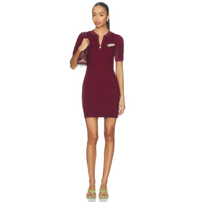 カサブランカ Casablanca 【 Bubble Jacquard Mini Dress Women Red 】 砂上の楼閣 御召しもの レディース Red 赤・赤いこと