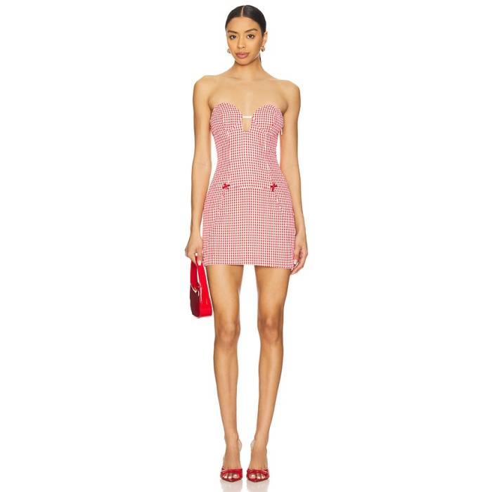 By.dyln 【 Magen Mini Dress Women Red 】 御召しもの レディース Red 赤・赤いこと