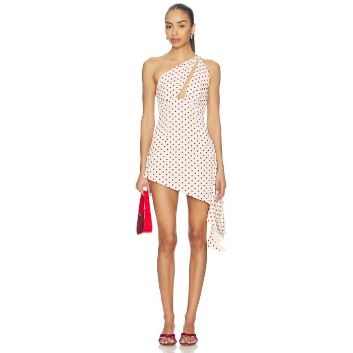 By.dyln 【 Elina Mini Dress Women Red Spot 】 お召しもの レディース Red 赤・赤いこと ドレス-レディースファッション