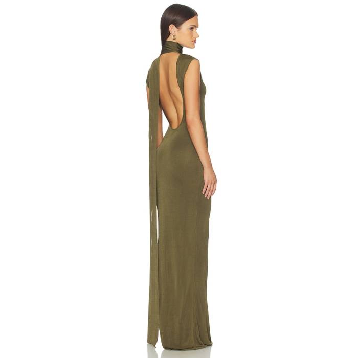 Srg 【 Dianne Scarf Wrap Gown Women Pine Green 】 えり巻き wrap さあ美 レディース green 緑・緑であること