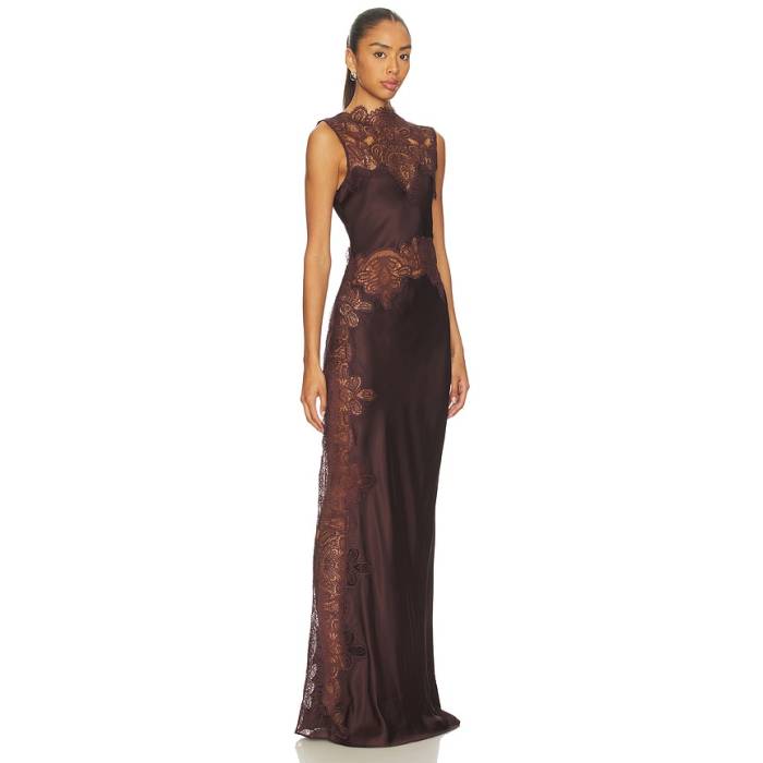 Shona Joy 【 Jamila Lace Maxi Dress Women Espresso 】 御召しもの レディース