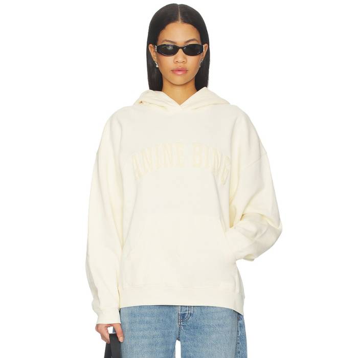 Anine Bing 【 Harvey Sweatshirt Women Washed Cream 】 汗水 調教師 レディース 皮膚軟化剤