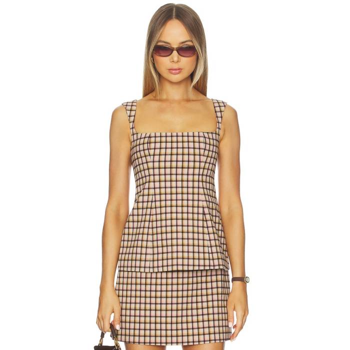 Clea 【 Edrika Top Women Praline Check 】 レディース