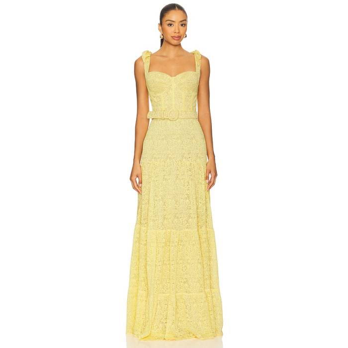 Nadine Merabi 【 Miranda Dress Women Yellow 】 御召しもの レディース yellow 黄味がかった・黄色