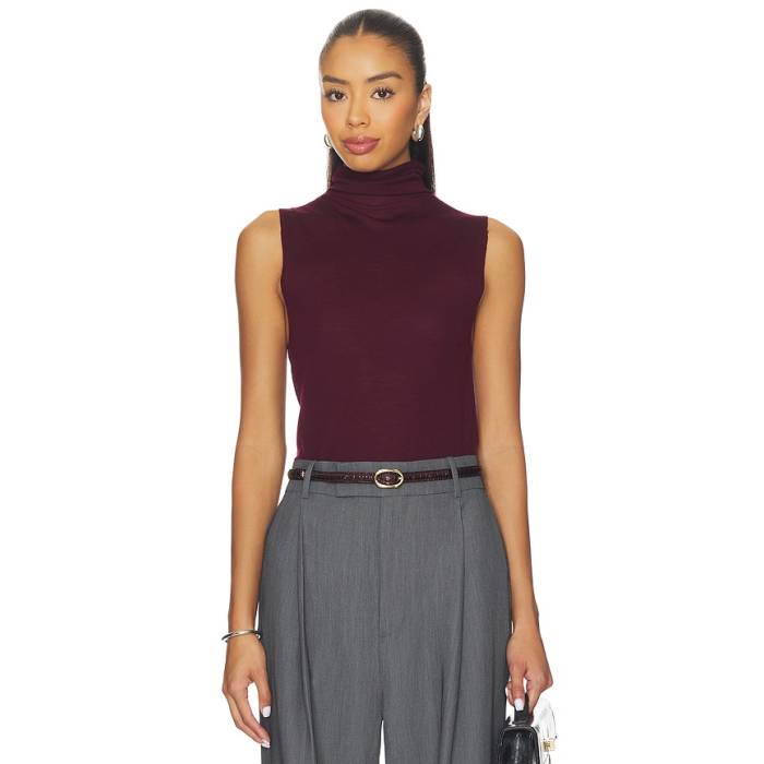 Eaves 【 Alaska Sleeveless Knit Mockneck Women Currant 】 Sleeveless ノン衣袂 編み物 レディース