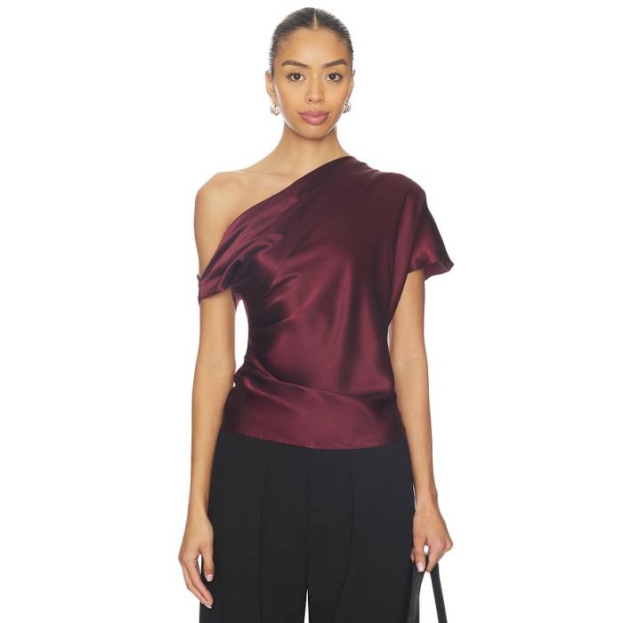 Enza Costa 【 Silk Satin Drape Top Women Carmine 】 繻子 レディース
