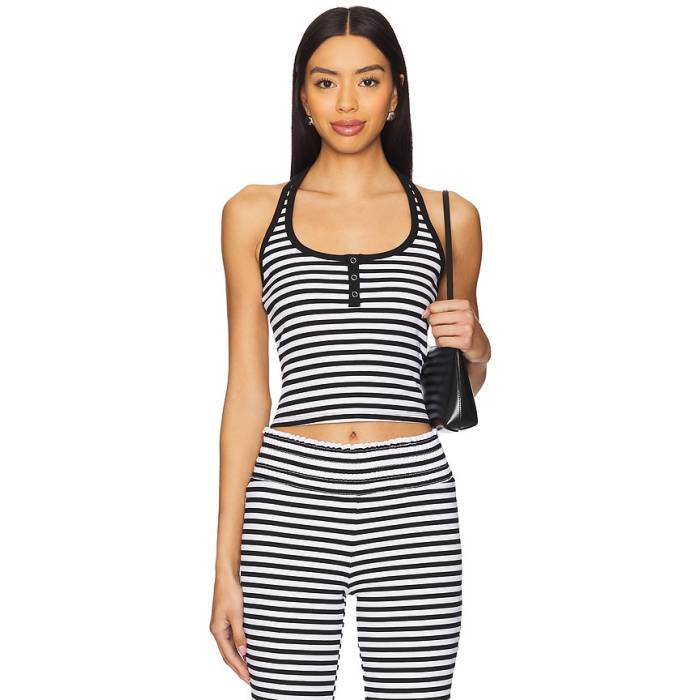 Frankies Bikinis 【 Bambi Rib Halter Top Women Silhouette Stripe 】 レディース Stripe 縞模様 レディースファッション-タンクトップ-トップス