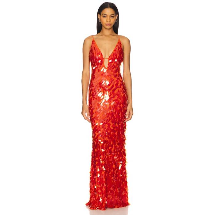 Misha 【 Sapphire Gown Women Red Sequin 】 レディース Red 赤・赤いこと