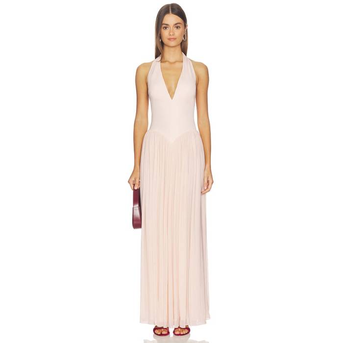 Misha 【 The Ophelia Jersey Maxi Dress Women Soft Pink 】 ティーシャツ 御召しもの レディース pink サクラ色