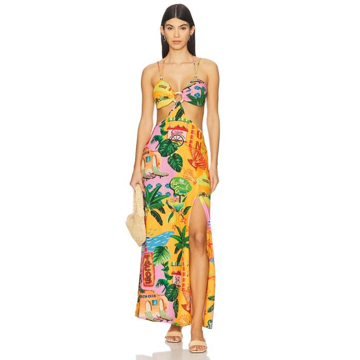 クラニ キニス Kulani Kinis 【 Beaded Cut Out Maxi Dress Women Sunlit Spritz 】 ドレス レディース|スニケス