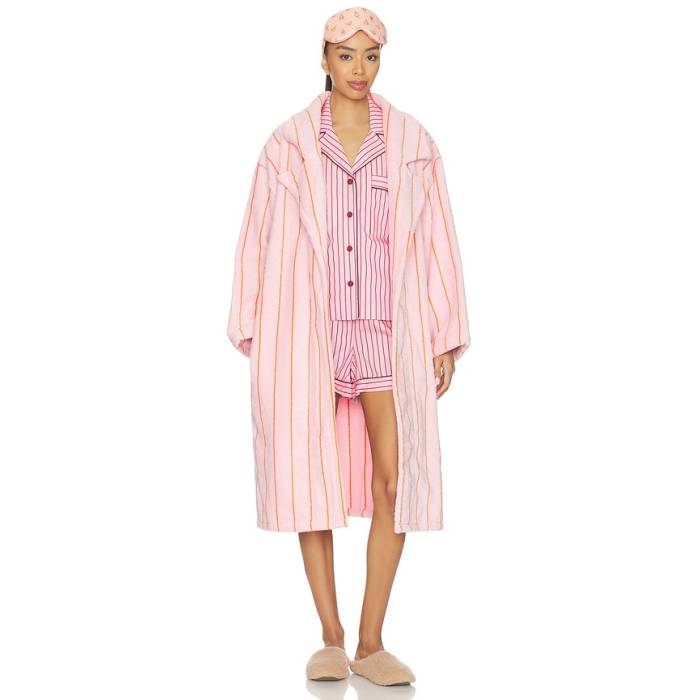 Hommey 【 Pinstripe Robes Women Fleur 】 レディース