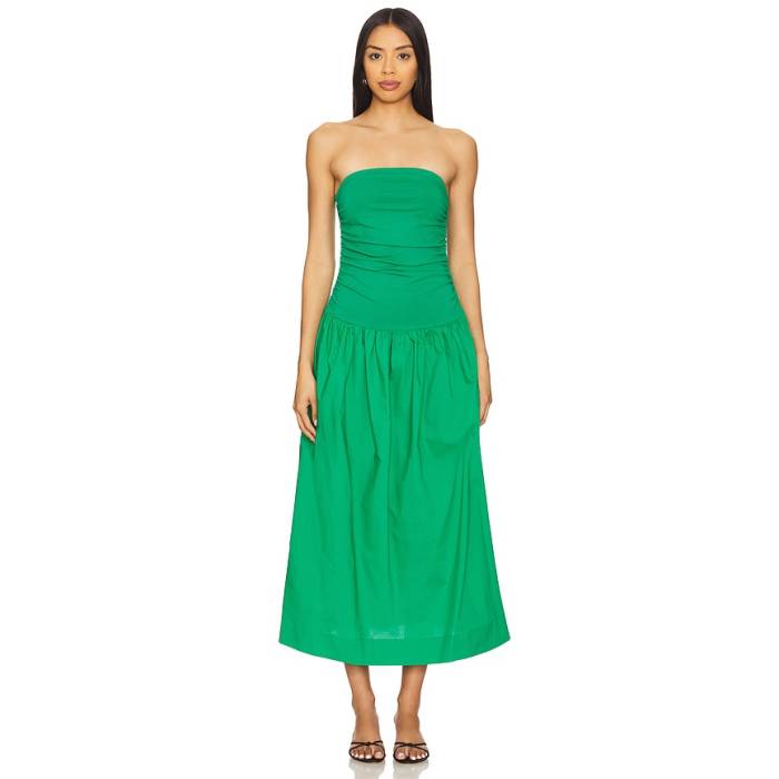 ネバーフリードレス Never Fully Dressed 【 Lola Dress Women Kelly Green 】 お召しもの レディース green 緑・緑であること
