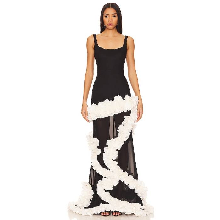 Nbd 【 Wisteria Gown Women Black \u0026Amp; White 】 レディース 黒いこと 黒いこと 白いこと 白いこと