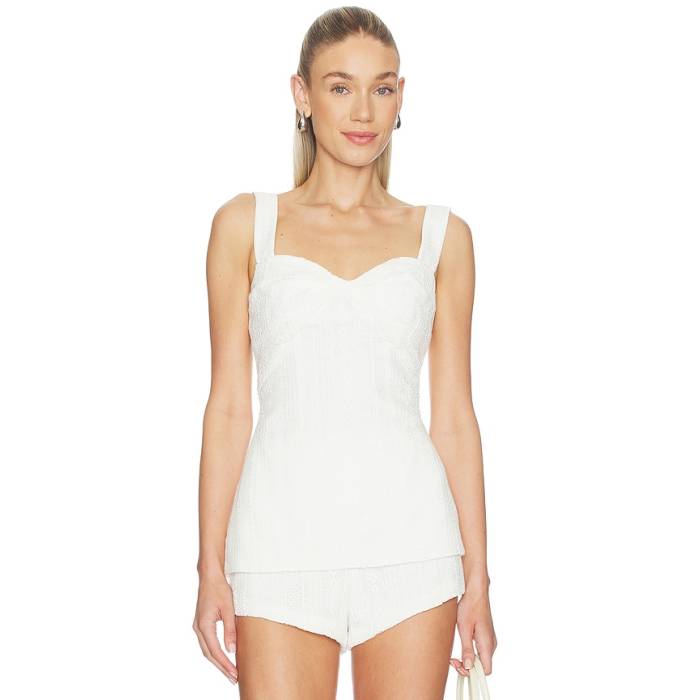 アマンダアプリチャード Amanda Uprichard 【 X Revolve Soho Tunic Women Ivory 】 レディース 象牙色