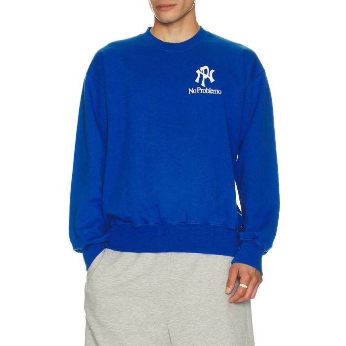 No Problemo 【 Nyp Sweatshirt Men Blue 】 汗水 調教師 メンズ 青み 青色