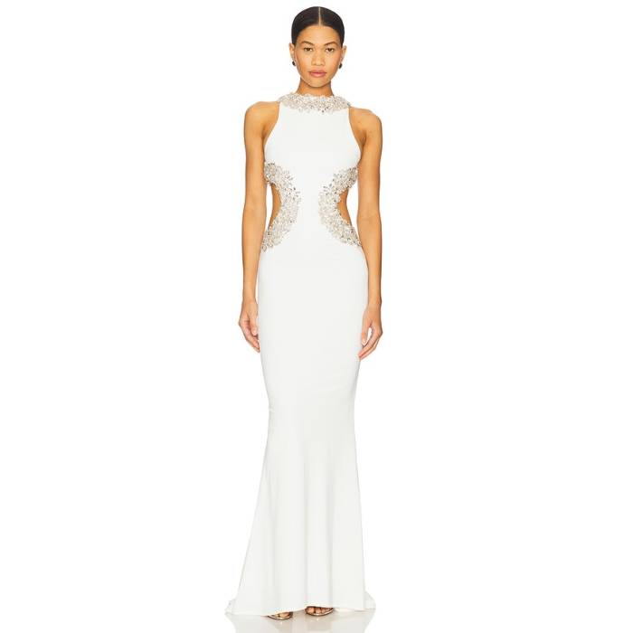 Bronx And Banco 【 Camila Rhinestone Gown Women White 】 レディース 白いこと 白いこと
