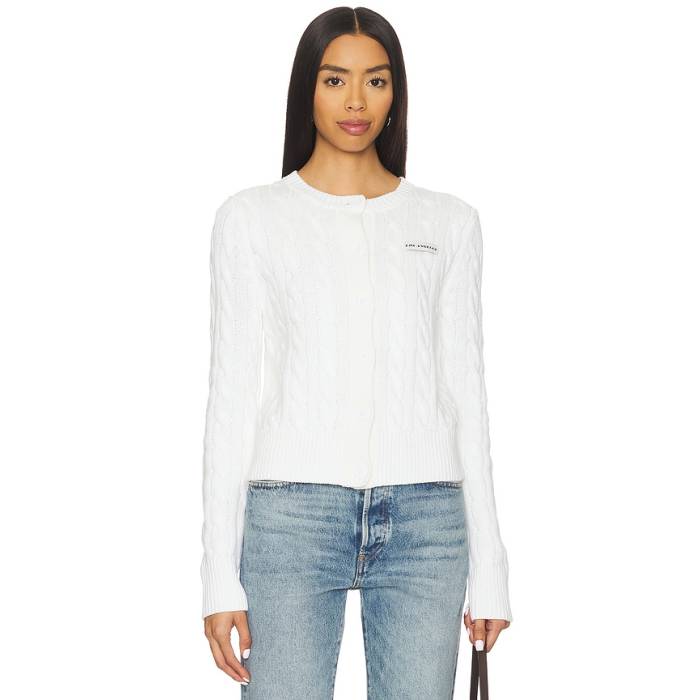 Terez 【 X Revolve Lakers Knit Cardigan Women White 】 Lakers レイカーズ 編み物 ジレー レディース 白いこと 白いこと