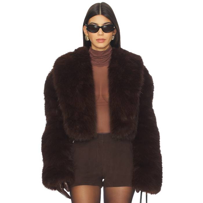 Afrm 【 Stephanie Faux Fur Coat Women JAVA 】 レディース