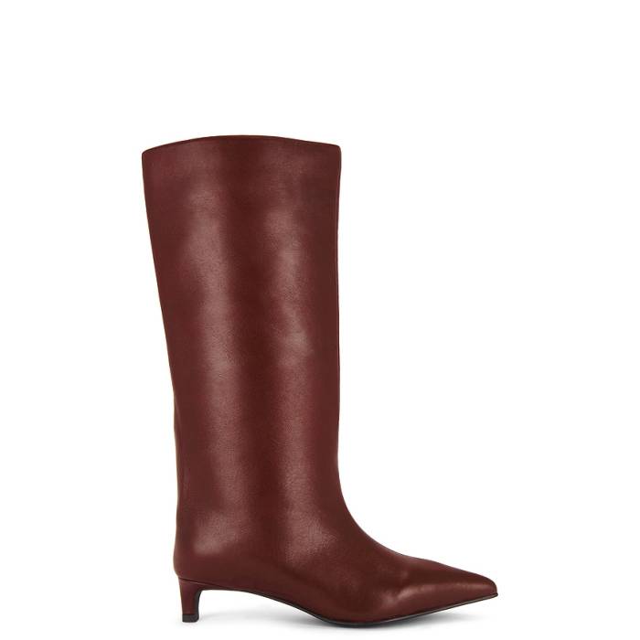 Nakedvice 【 X Revolve The Stacey Boot Women Dark Cherry Leather 】 ブーツ レディース なめし革