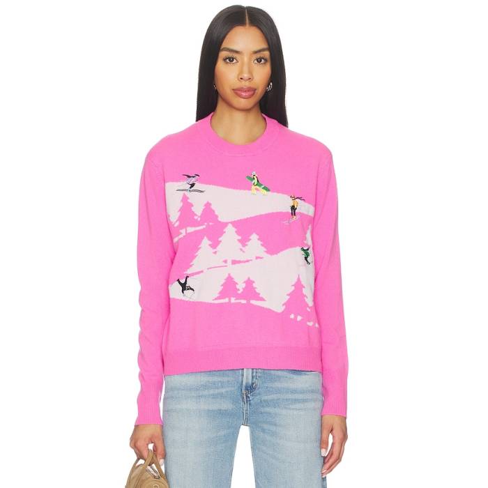 秋期カシミヤ Autumn Cashmere 【 Snowscape Sweater Women Raspberry Combo 】 調教師 レディース