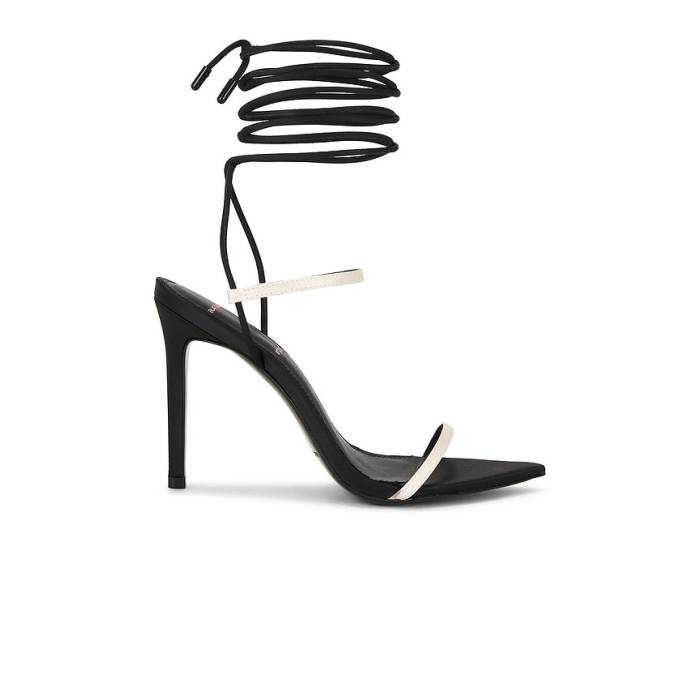 Black Suede Studio 【 Lauren 100 Sandal Women Black \u0026Amp; Champagne 】 レディース 黒いこと 黒いこと