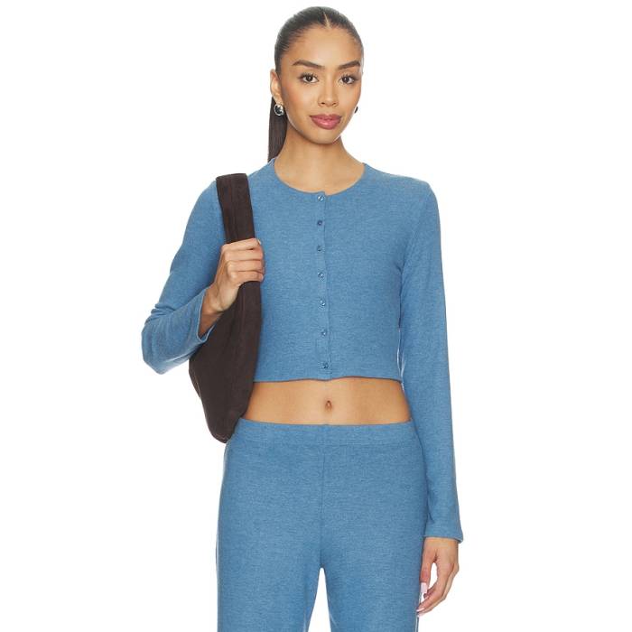 Leset 【 Lauren Crop Cardigan Ii Women Bleuet Melange 】 Crop クロップ ジレー レディース