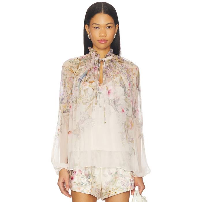 ジマーマン Zimmermann 【 Rebellion Billow Blouse Women Cream Aviary 】 レディース 皮膚軟化剤