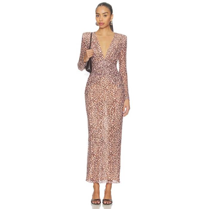 Patbo 【 Panthera Tulle Maxi Dress Women Brown 】 御召しもの レディース 赤銅色 赤銅色