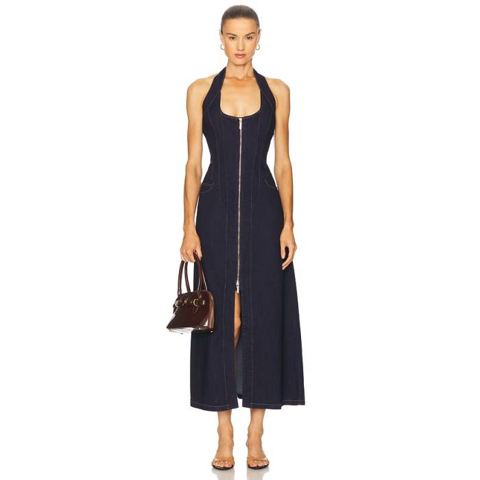 バルドット Bardot 【 Martel Denim Midi Dress Women Dark 】 デニム ドレス レディース｜スニケス