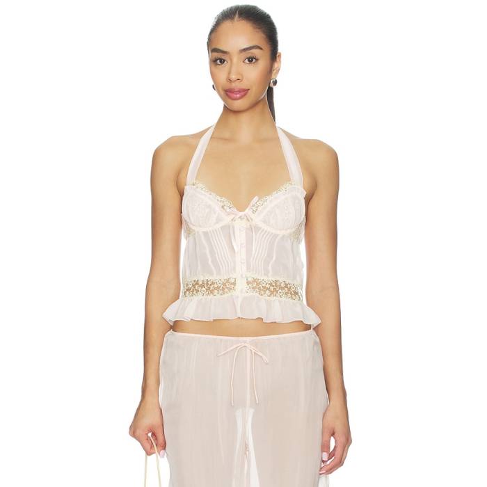 For Love \u0026 Lemons 【 Gilded Lace Bustier Women Natural 】 レディース 自然的