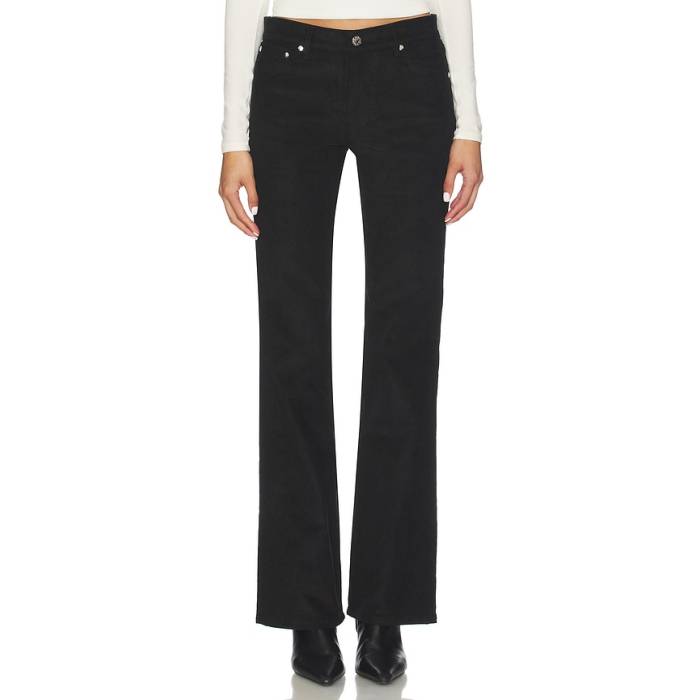 Eb Denim 【 Maria Mid Rise Bootcut Pant Women Black Corduroy 】 ミッド ライズ ズボン下 レディース 黒いこと 黒いこと コール天