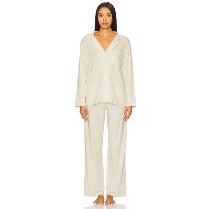 エバージェイ Eberjey 【 Gisele Long Pj Set Women Mint Cream \u0026Amp; Ivory 】 レディース 皮膚軟化剤 象牙色