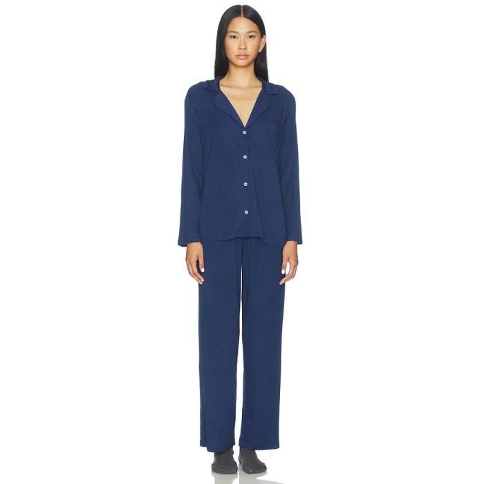 エバージェイ Eberjey 【 Gisele Rib The Long Pj Set Women Navy 】 レディース 紺色 米国海軍