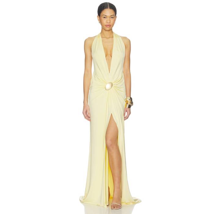Nbd 【 Juhi Gown Women Butter Yellow 】 レディース yellow 黄味がかった・黄色