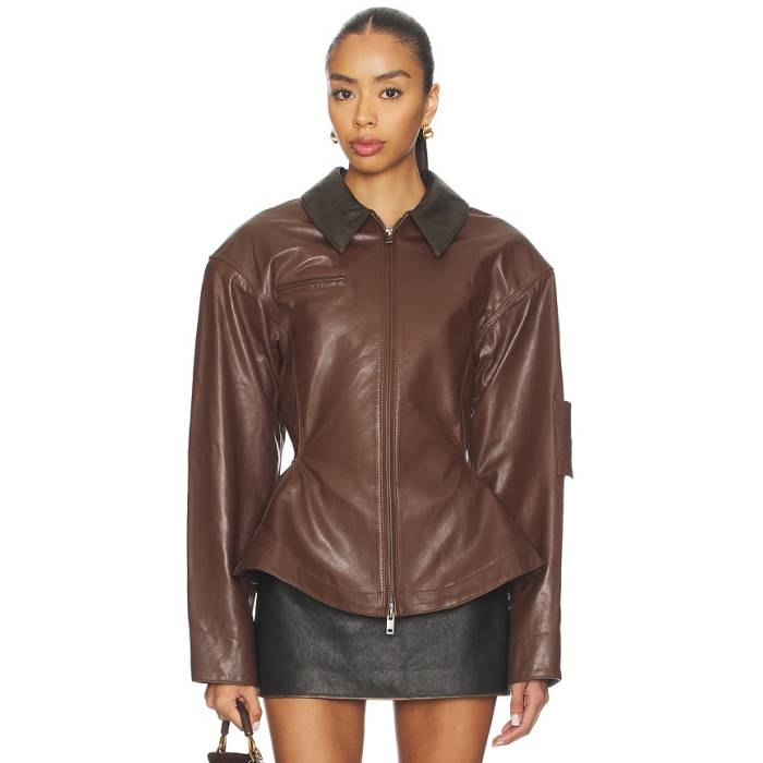 Ducie 【 Bernadette Jacket Women Cherry Brown \u0026Amp; Distressed Brown 】 Jacket 上衣 レディース 赤銅色 赤銅色