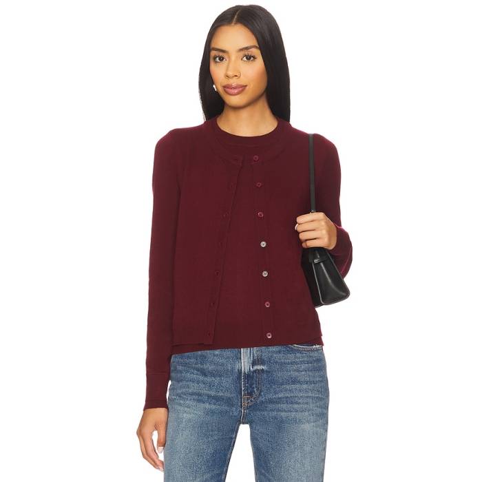 Line \u0026 Dot 【 Ayla Double Layered Sweater Women Burgundy 】 調教師 レディース ぶどう酒色・バーガンディー