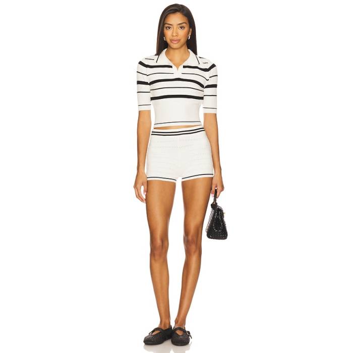 All The Ways 【 Jillian Short Set Women Black \u0026Amp; White 】 レディース 黒いこと 黒いこと 白いこと 白いこと