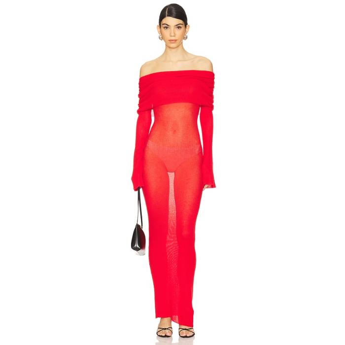Lovers And Friends 【 Peregrine Off The Shoulder Maxi Dress Women Red 】 御召しもの レディース Red 赤・赤いこと