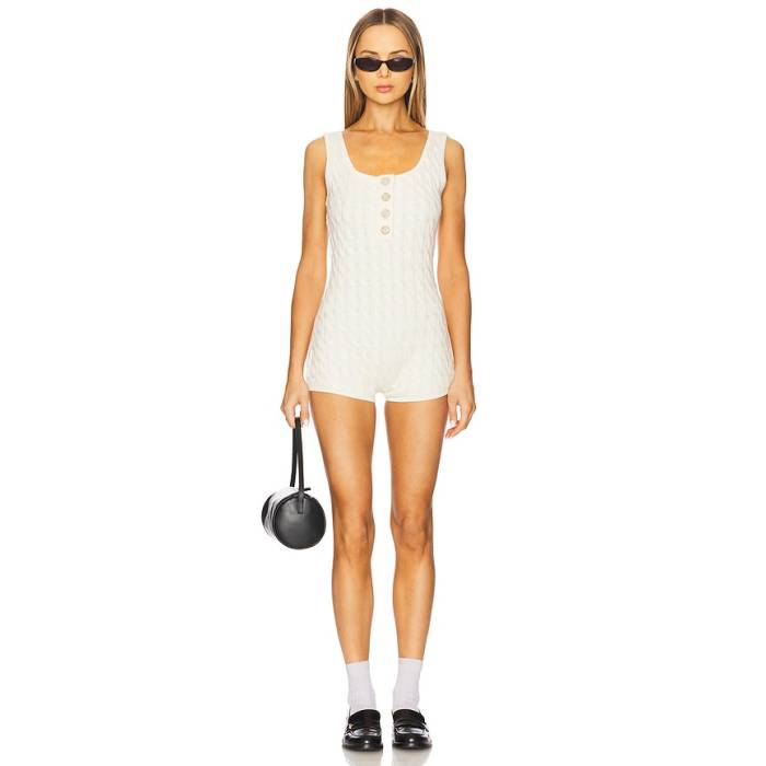 ひな形 Frame 【 Cable Playsuit Women Cream 】 レディース 皮膚軟化剤