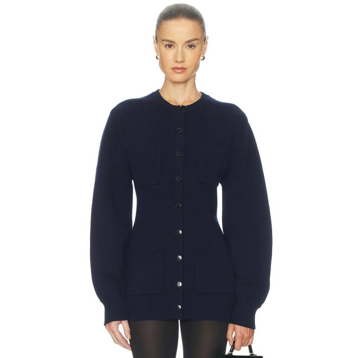 Helsa 【 Devika Wool Cashmere Cardigan Women Navy 】 ジレー レディース 紺色 米国海軍