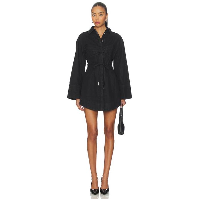 Amur 【 Clea Denim Day Dress Women Charcoal Denim 】 デニム ドレス レディース チャコール デニム｜スニケス