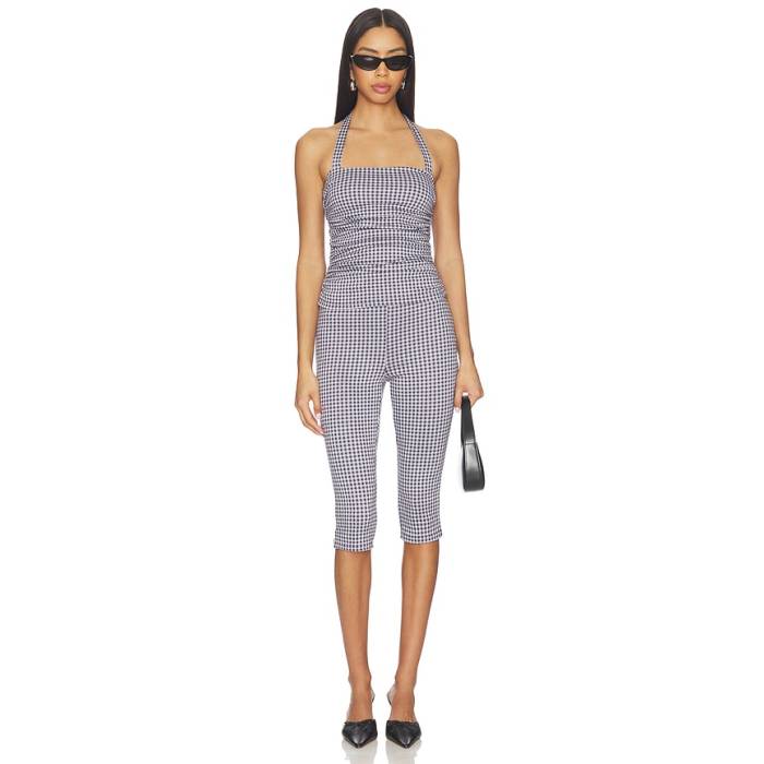 More To Come 【 Brea Capri Set Women Navy Gingham 】 レディース 紺色 米国海軍